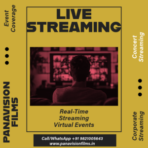 Live streaming and event coverage by Panavision Films, offering high-quality, real-time streaming of weddings, conferences, and other special events to reach your audience worldwide.